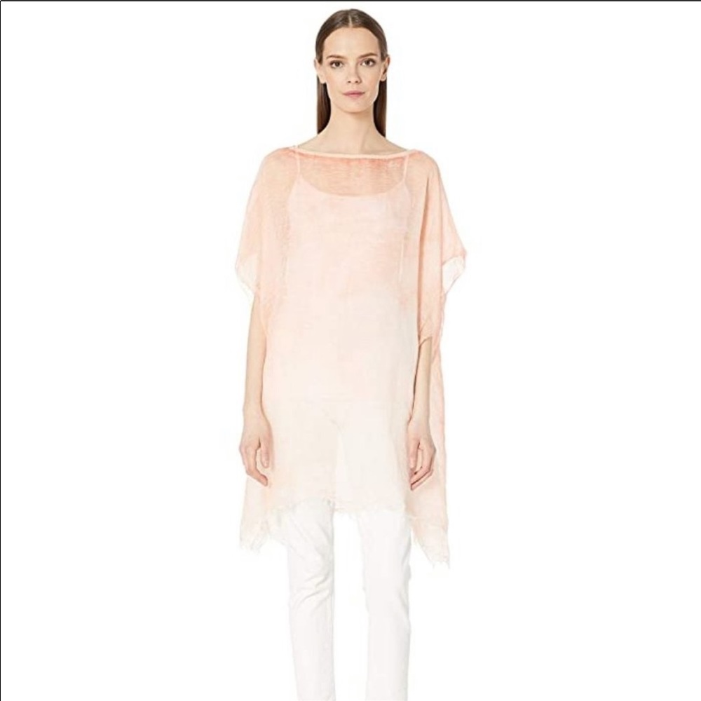 Eileen Fisher peach poncho one size nwt